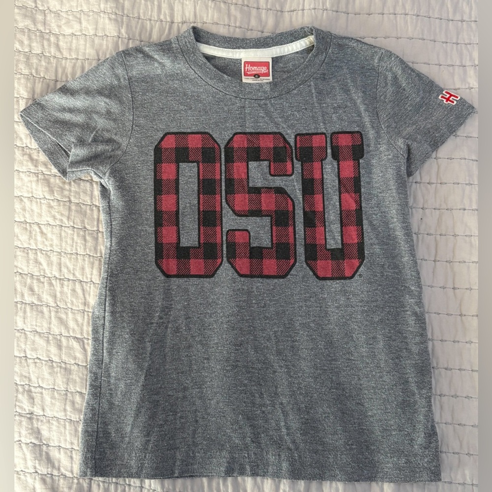 HOMAGE Kids Gray and Red OSU T-Shirt Size 6‎ EUC